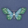 Spilla Farfalla con strass e smalto in metallo argentato 60×35 mm+