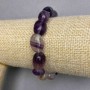 Bracciale in fluorite levigata, diametro 13-15×9,5 mm ±, lunghezza 18 cm ±, elastico