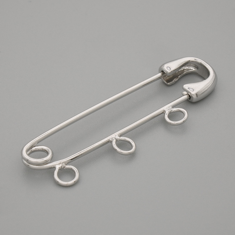 Base per spilla con perno 41×12 mm ± metallo argentato