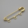Base per spilla con ago in metallo dorato 41×12 mm ±