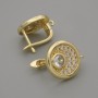 Ganci dorati per orecchini con strass 15×13 mm - paio