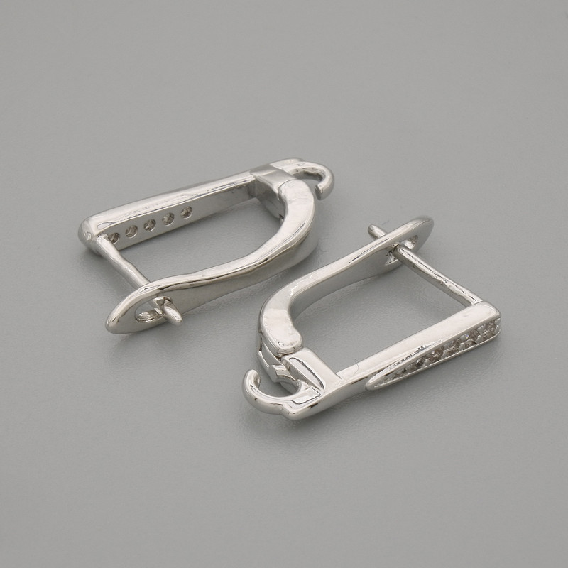 Ganci per orecchini in metallo argentato 16×1,5 mm - paio