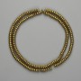 Perline di Ematite lisce a rondella 4x2 mm, colore oro, lunghezza 40 cm+