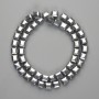Perline di ematite a forma di cubo 8×8 mm, colore argento, lunghezza 39 cm