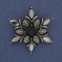 Spilla-pendente Accento con strass, metallo argentato, 34 mm+