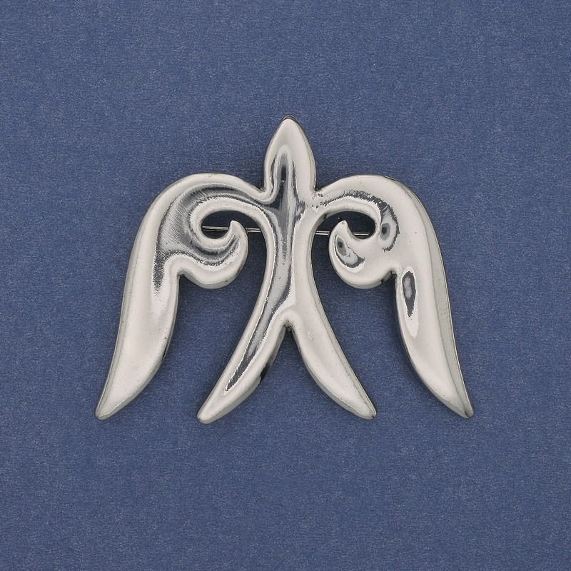 Spilla-ciondolo Rondine metallo argentato 57×46 mm+