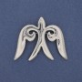 Spilla-ciondolo Rondine metallo argentato 57×46 mm+