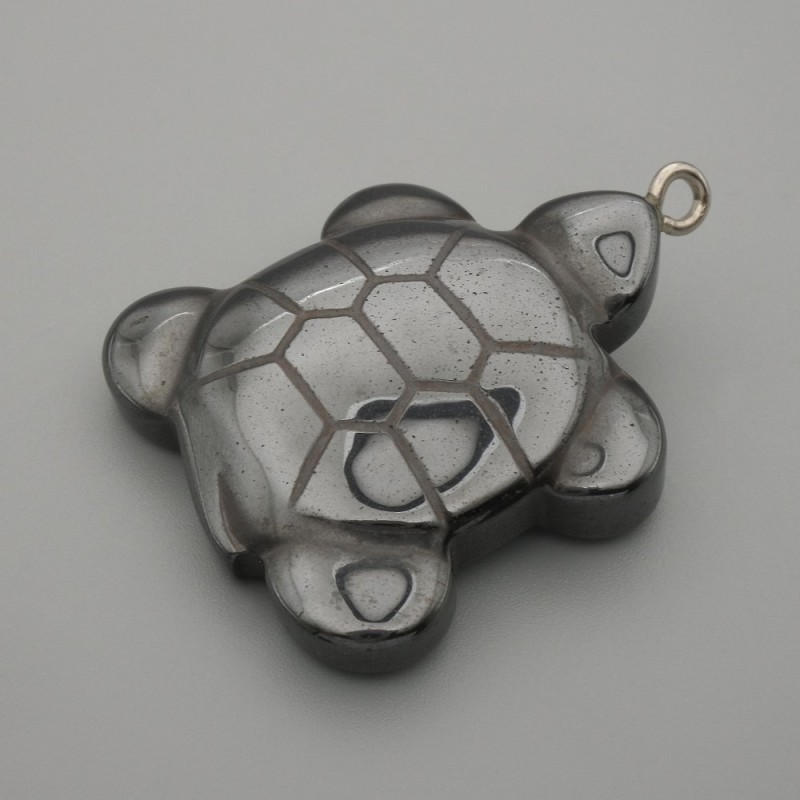 Pendente in ematite a forma di tartaruga 40×30 mm+