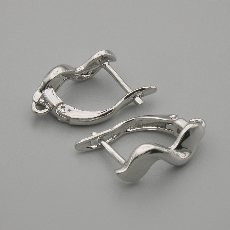 Ganci per orecchini in metallo argentato 17x6 mm ± coppia