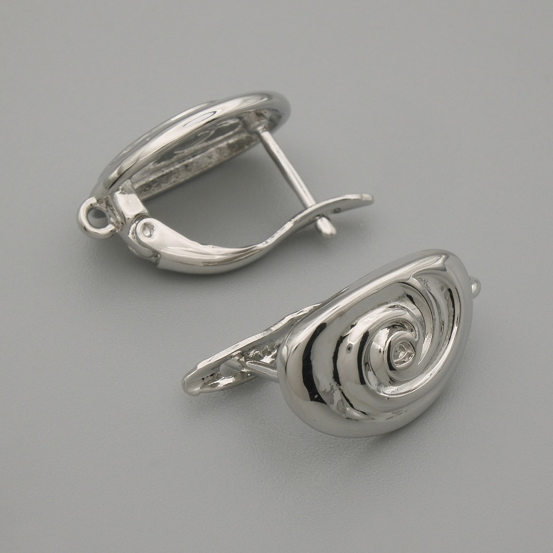 Ganci per orecchini in metallo argentato, 16,5×10 mm ±, coppia