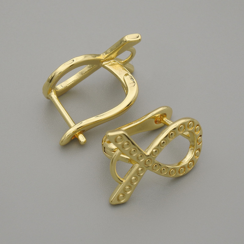 Ganci per orecchini dorati in metallo 16×11 mm ± paio