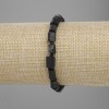 Braccialetto in tormalina Sherl, taglio, diametro 5-8×4,5-6 mm ±, perline da 3 mm ±, lunghezza 18 cm ±, elastico