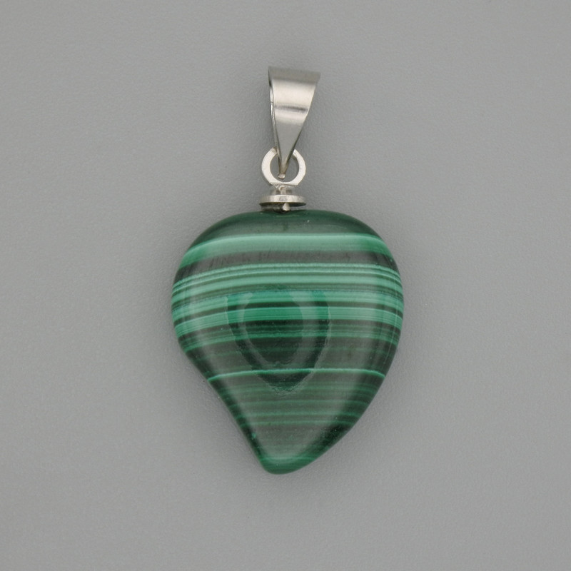 Pendente Malachite a forma di cuore 13×15×23 mm+