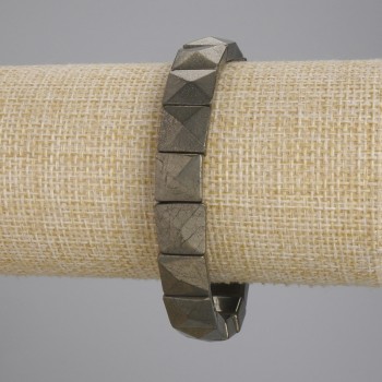 Bracciale in pirite sfaccettata, maglie 11×11 mm ±, lunghezza 18 cm ± elastico