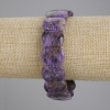 Bracciale in pietra naturale Charoite, maglie lisce, diametro 18×13 mm +-, lunghezza 18 cm +-, elastico