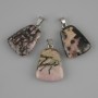 Ciondolo in rodonite a trapezio 17×21 mm, lunghezza circa 30 mm