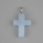 Ciondolo a croce con acquamarina 25×18 mm ±, lunghezza 36 mm ±