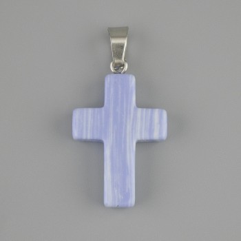 Pendente a croce in agata 25×18 mm+-, lunghezza 36 mm+