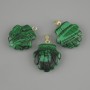 Pendente conchiglia in malachite 22×22 mm, lunghezza circa 30 mm