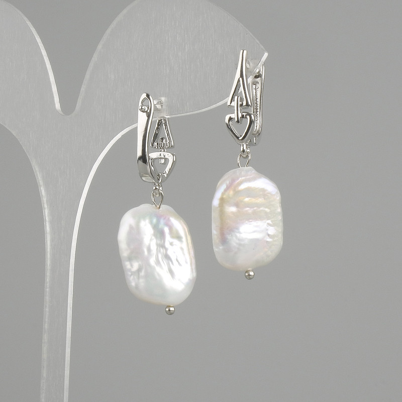 Orecchini barocchi con perle 18×15 mm, lunghezza 40 mm ±