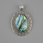 Pendente di Haliotis 44×28 mm ± metallo argentato
