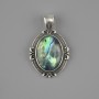 Pendente Halite 34×21 mm ± metallo argentato