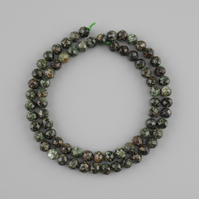 Perline Serafinite sfera sfaccettata, diametro 5,5mm+-, lunghezza 38cm+