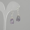 Orecchini Fluorite goccia, diametro 14x10mm+-, lunghezza 37mm+