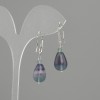 Orecchini Fluorite goccia, diametro 14x10mm+-, lunghezza 37mm+