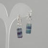 Orecchini Fluorite cilindro, diametro 16x8mm+-, lunghezza 34mm+