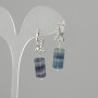 Orecchini Fluorite cilindro, diametro 16x8mm+-, lunghezza 34mm+