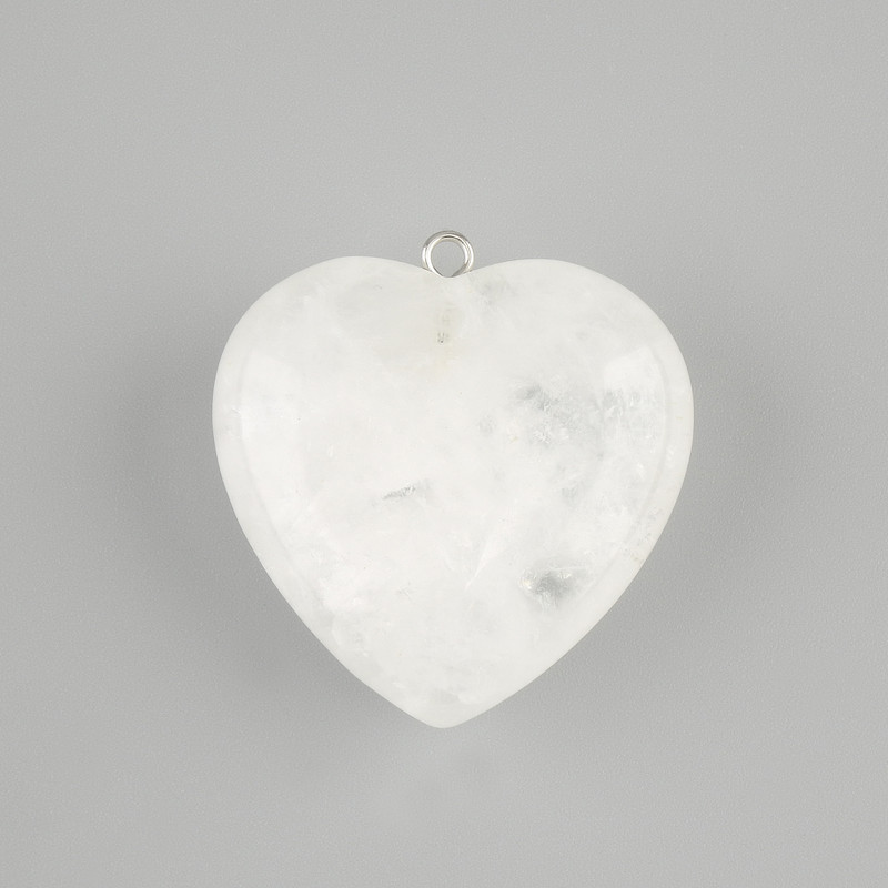 Ciondolo Cuore Cristallo di Rocca 30x30mm+