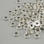Componente perlina distanziatore colore metallo argento, diametro 6 mm +- foro diametro 2,5 mm +- confezione 20 g (~100 pz.)