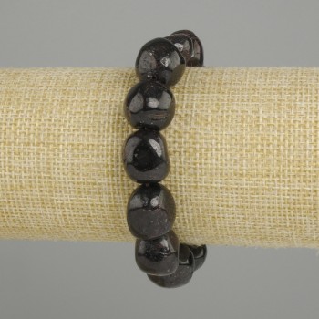 Bracciale Granato burattato, diametro 14-16x12-13,5mm+-, lunghezza 18cm +- elasticizzato