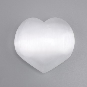 Cuore-souvenir in selenite 70×55×27 mm +/- (dimensione assortita) (per 1 pezzo)