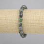 Bracciale in zoisite, grani sfaccettati da 8 mm, elastico, lunghezza circa 18 cm