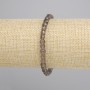 Bracciale in topazio fumé tagliato a cubi, dimensioni circa 5×5 mm, lunghezza circa 18 cm, base elastica