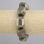 Bracciale in pirite a forma di poliedri, diametro 20-21 mm, 5×16 mm ±, lunghezza 18 cm ±, elastico