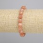 Bracciale in Selenite, pietra solare, perle lisce, diametro 8 mm, lunghezza 18 cm, in elastico