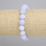 Bracciale in acquamarina a faccette, diametro 10×9 mm, lunghezza 18 cm, elastico