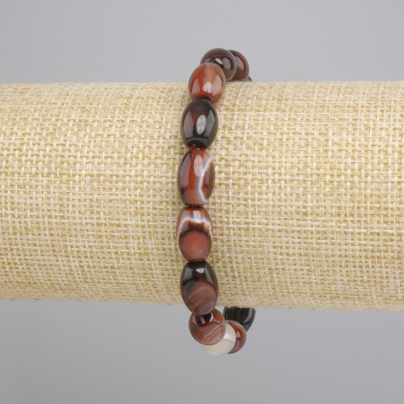 Bracciale Agata grano, diametro 12×8 mm +-, lunghezza 18 cm +-, elastico