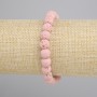 Bracciale rosa in lava vulcanica — palline lisce da 8 mm, lunghezza circa 18 cm, elastico