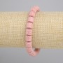 Bracciale rosa lava vulcanica cilindri 8×8 mm, lunghezza 18 cm, elastico