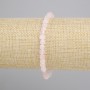Bracciale Quarzo rosa cubo sfaccettato, diametro 4mm+-, lunghezza 18cm+- elastico