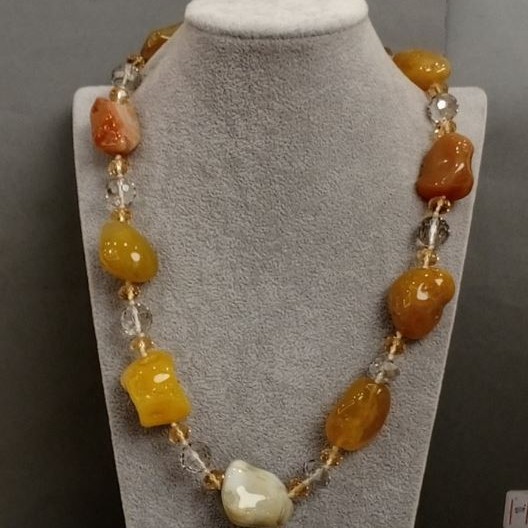Collana Agata Cristallo boemo, lunghezza 51cm+