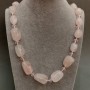 Collana Quarzo rosa e Cristallo boemo, lunghezza 53cm+