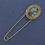 Spilla spillone Haliotis metallo dorato 80x22mm+