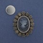 Spilla magnetica Cammeo Dama strass metallo argentato 43x35mm+