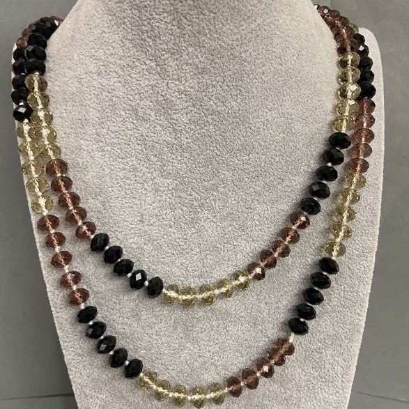 Collana lunga di cristallo ceco, lunghezza 158 cm+