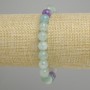 Bracciale fluorite con palline lisce, diametro 8 mm ±, lunghezza 18 cm ±, elastico